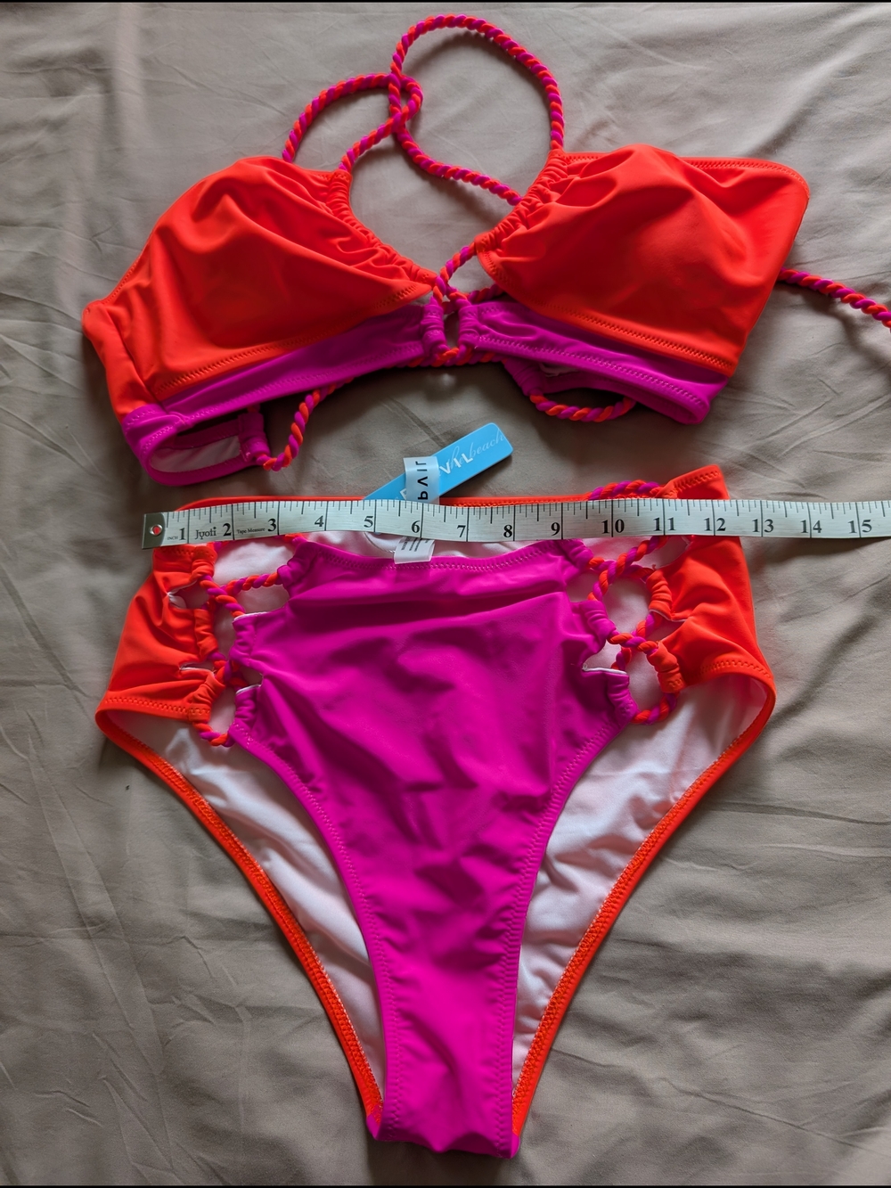 Colorblock Crossover Bikini Size M - Picture 5 of 6